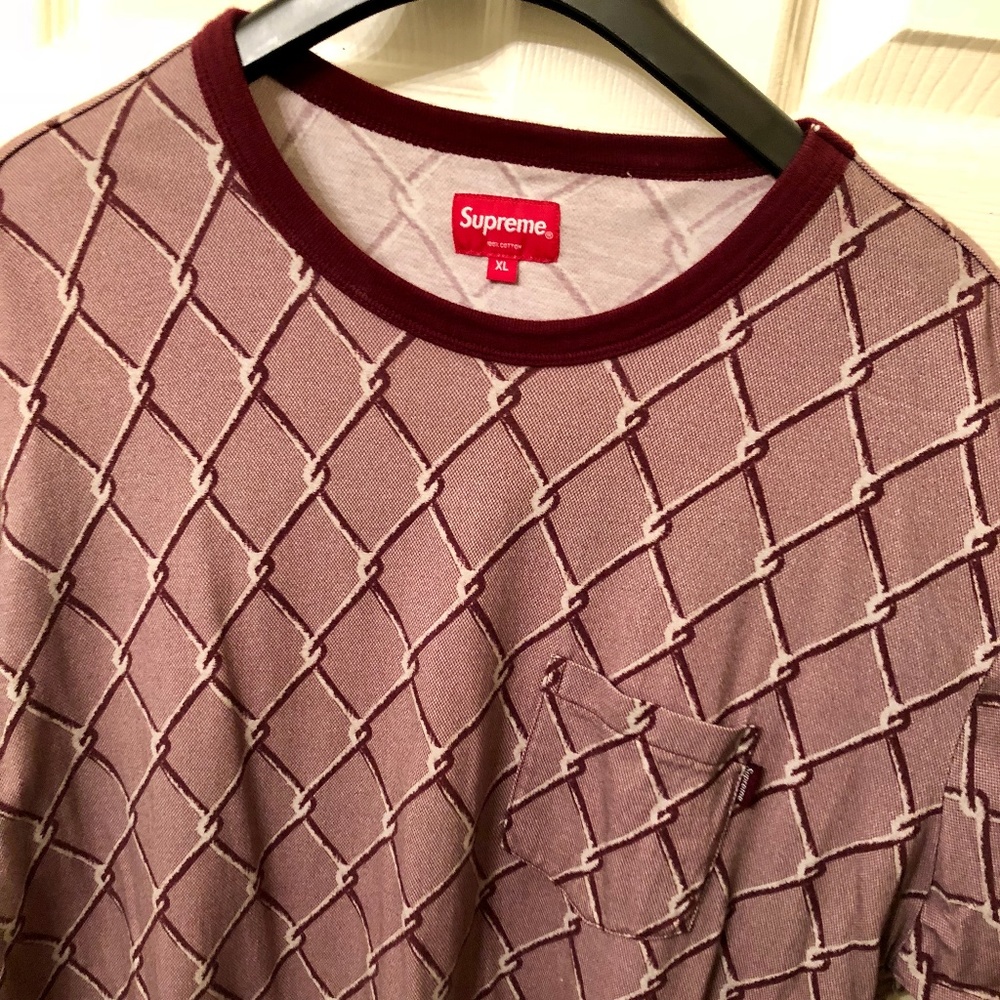 Supreme Chain Link Fence Print T-Shirt